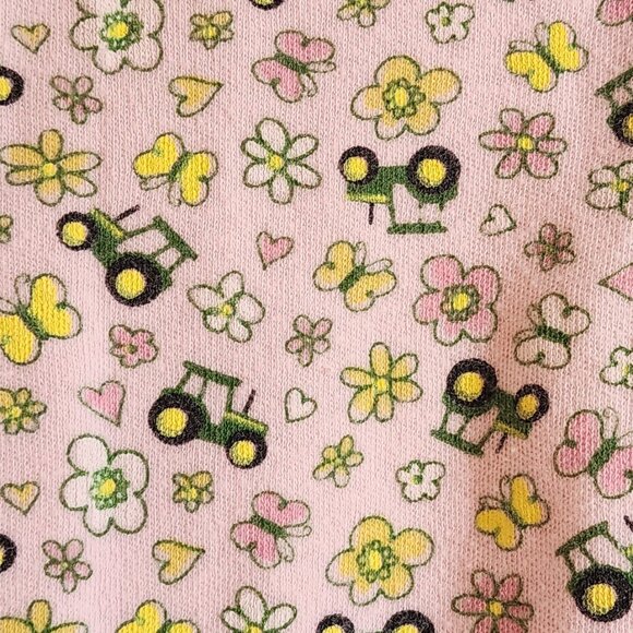 John Deere Baby Girl Pink Green Tractor Long Sleeve Onesie Size 3/6 Months - Picture 4 of 6